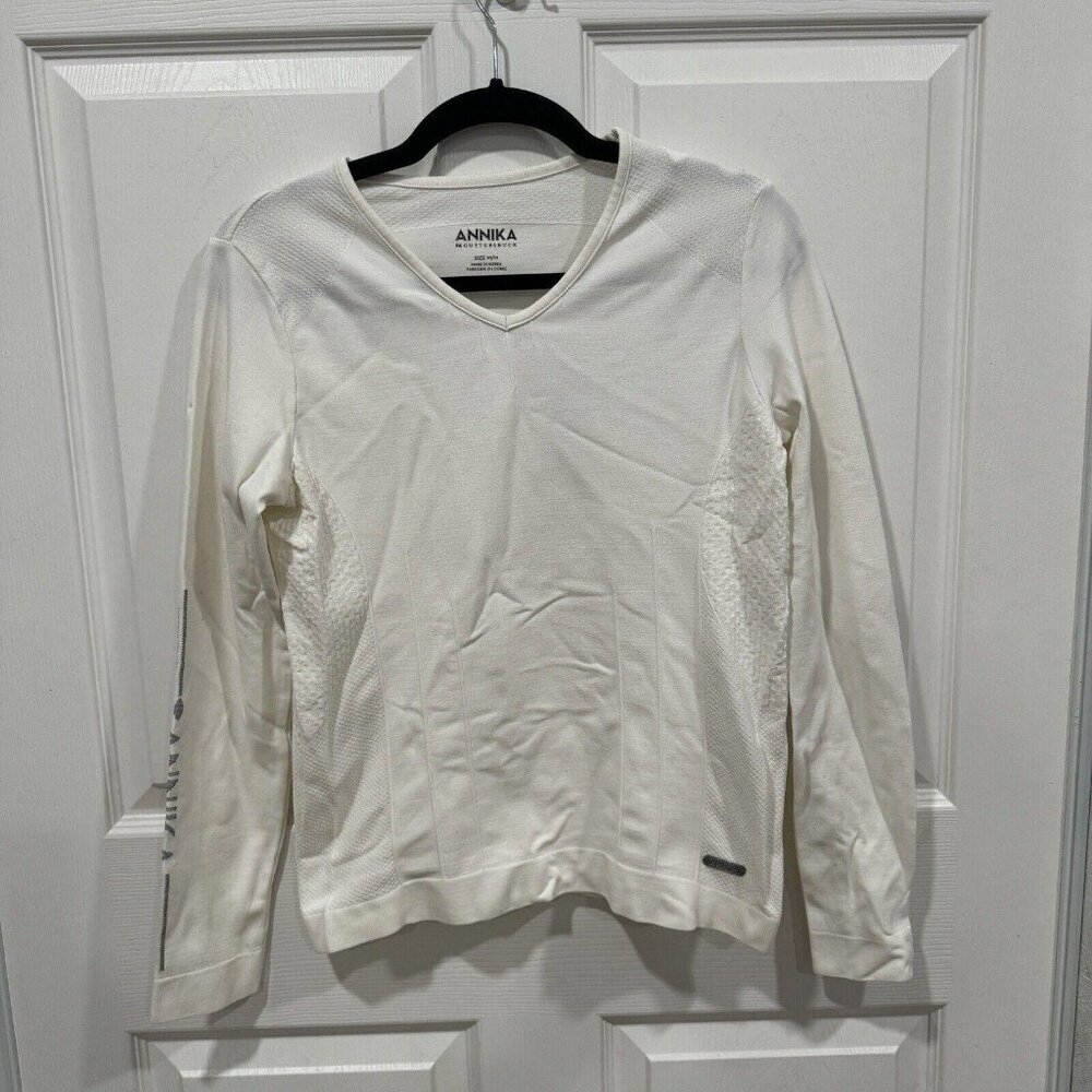 Women’s Annika Cutter & Buck White Athletic Top Long Sleeve Medium M